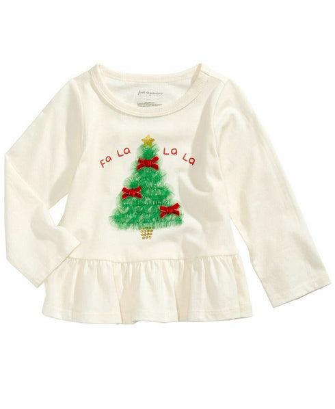 First Impressions Baby Girls Tulle Tree-Print Peplum T-Shirt,  Size 3-6 Months